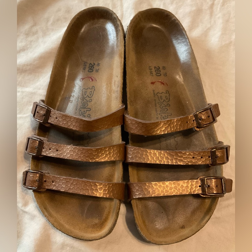 Birkenstock Birkies Narrow 3 Strap Metallic Size UK 40